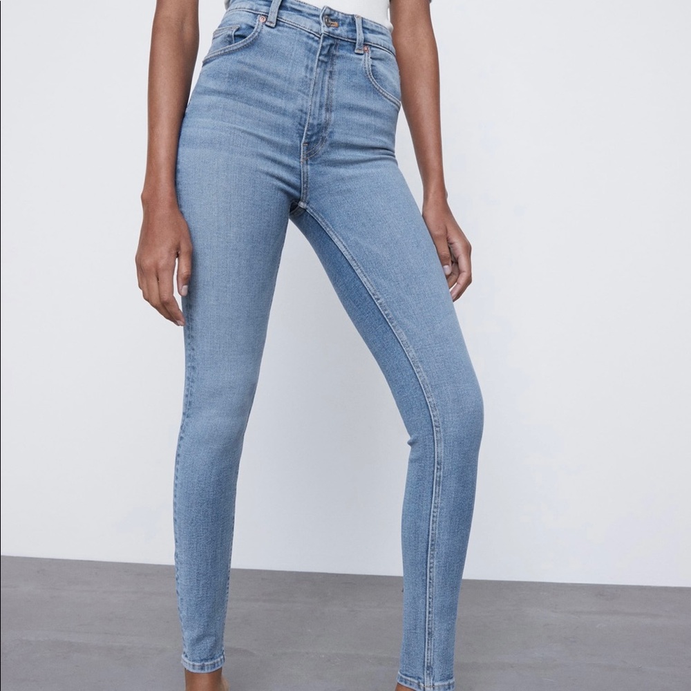 zara high waisted vintage skinny jeans